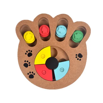Quiki Dog Toy Interactive Wooden Pet Dog Toys Food Feeder Claw Bone Design Dog Puzzle Toys IQ Training Plate