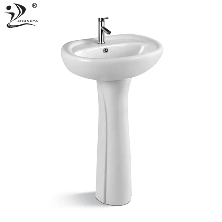 ZHONGYA Oem cheap siphonic two piece toilet commode pedestal basin bathroom porcelain toilet bowl set with sink