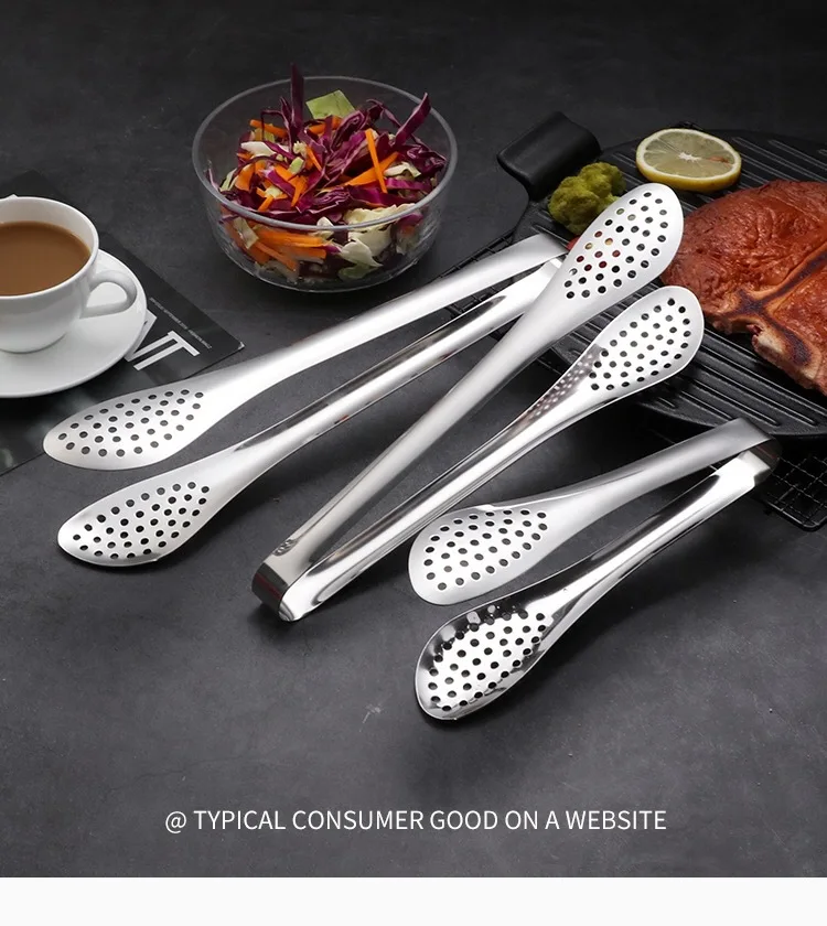 Wholesale 7/9/12 Inch Kitchen Buffet Party Catering Salad Cake Bread Serving Stainless Steel Tongs