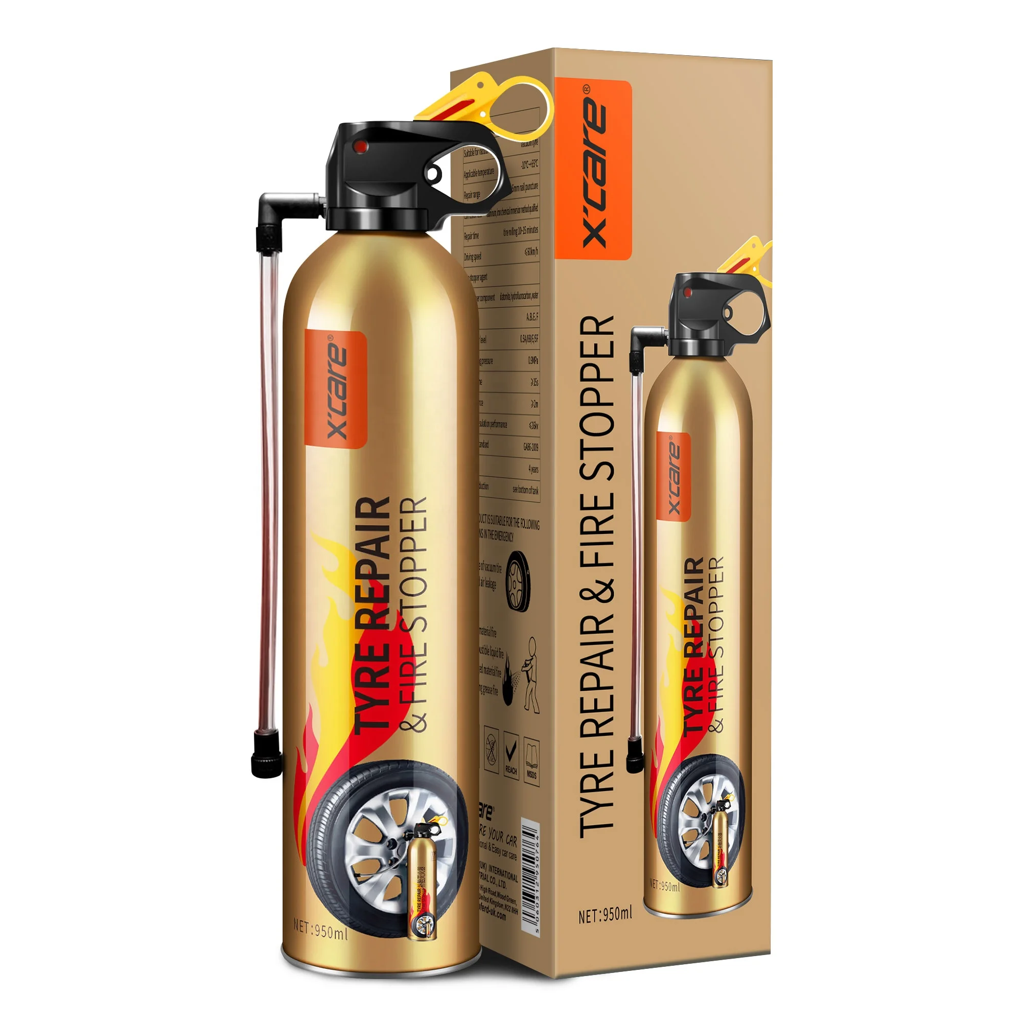 Safe and Emergency  Product China  Portable Small Size Tire  Repair & Fire Stopper 950ml