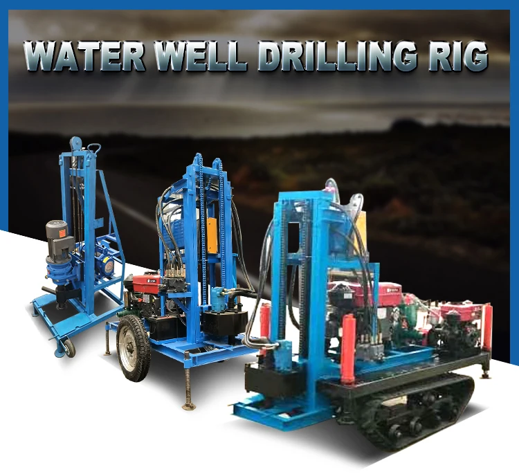 200m Depth Two-Wheels Hydraulic Water Well Drilling Rig With Diesel Engine