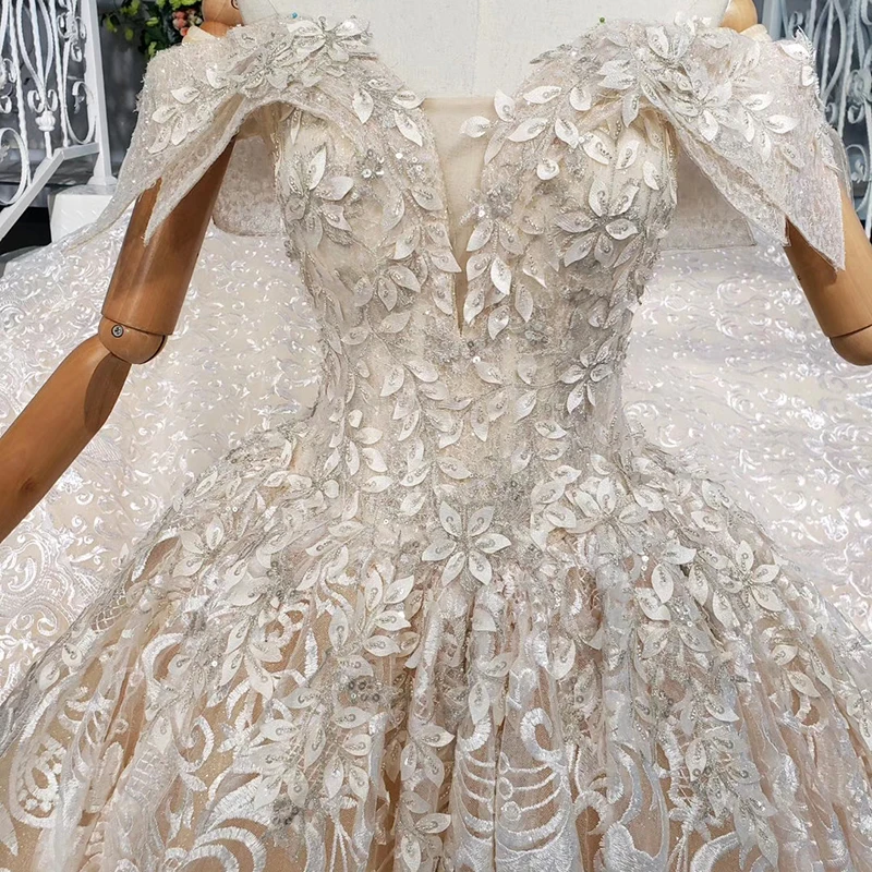 HTL848 Jancember heavy applique ladies wedding dresses vestidos de noiva sexy wedding dress