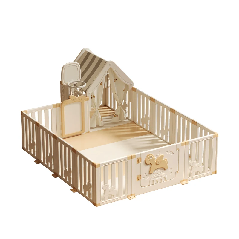 2024 Baby safe toy baby playpen HDPE free Safe large size baby safety playground and horse building blocks Educational indoo