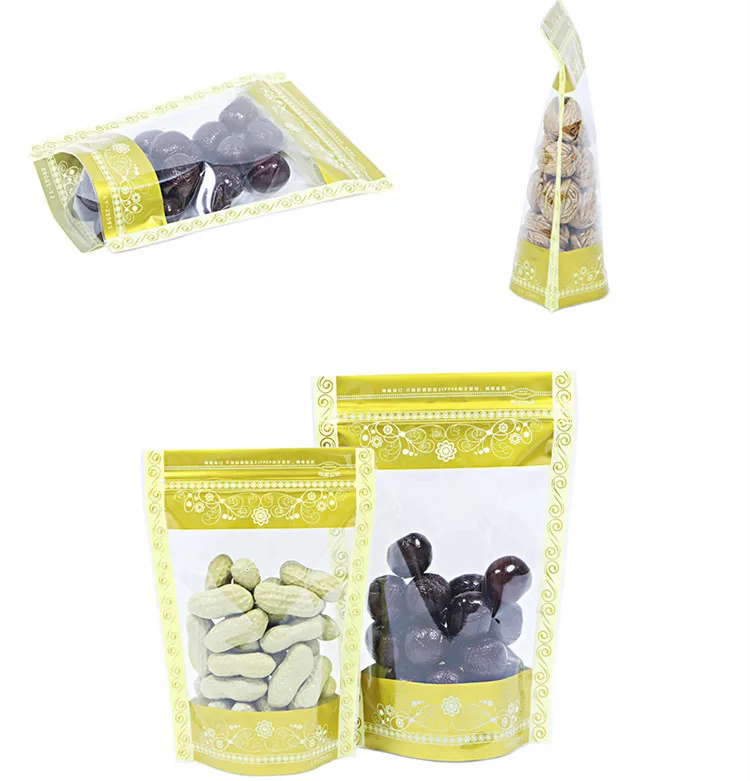 Custom printing plastic zipper zip lock bags stand up pouch for food packaging