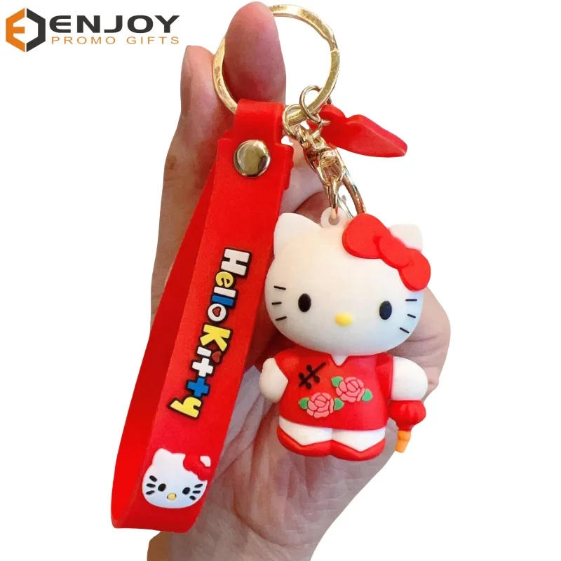 PVC key chain  key holder Anime Cartoon Doll Kt Cat Key Ring Hello Kitty Keychain