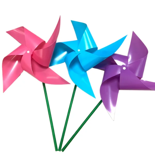 6 pcs multiple mini vertical color flower whirligig windmill plastic decoration windmill