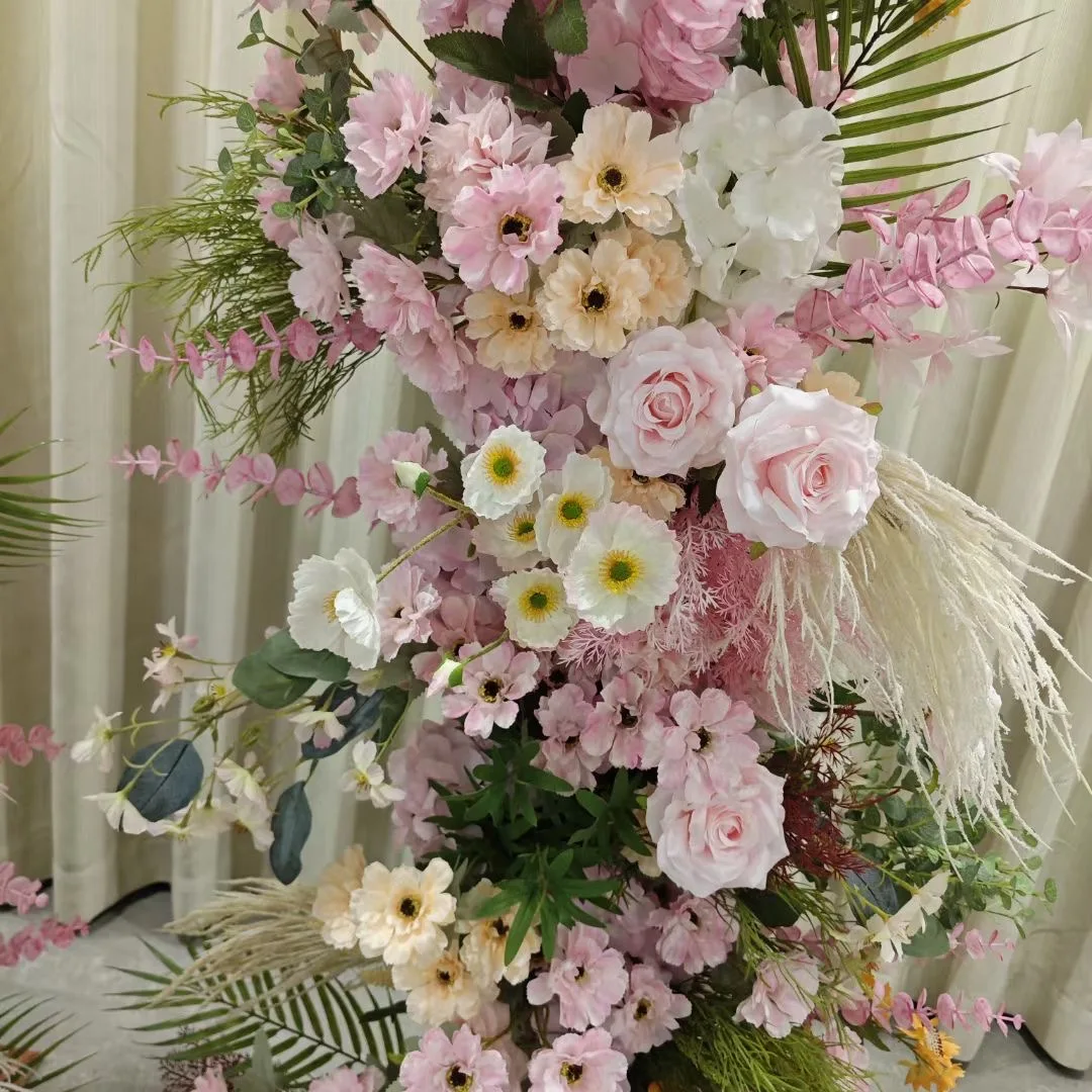 Hot Selling cRose Flower Decoration Vines Garland Silk Flower Garland Table Wedding Flower Stands Runner For Party Floral Arch