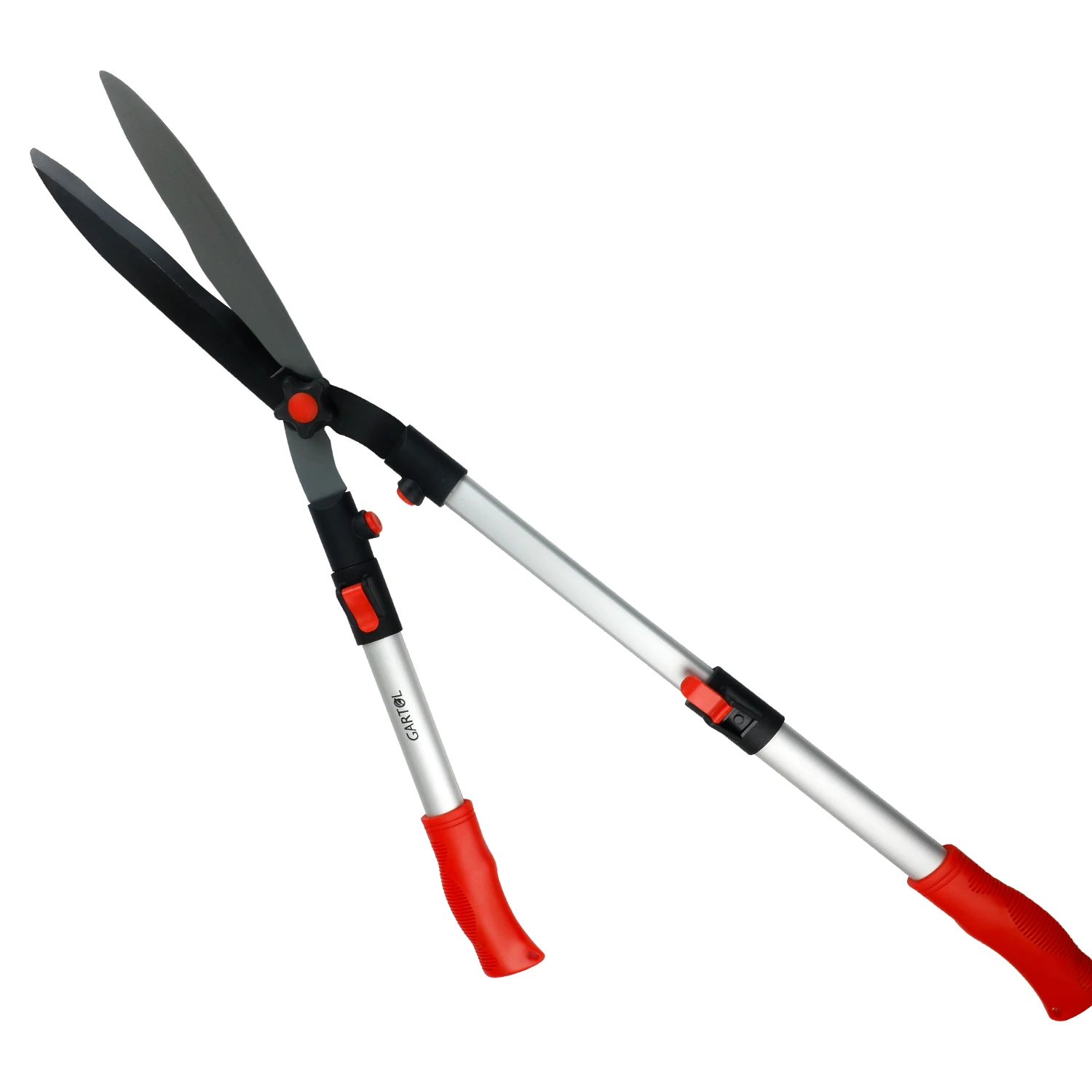 GARTOL Extendable Handle Hedge Shears with Adjustable Length Handle 9inch Wavy Sk5 Blade