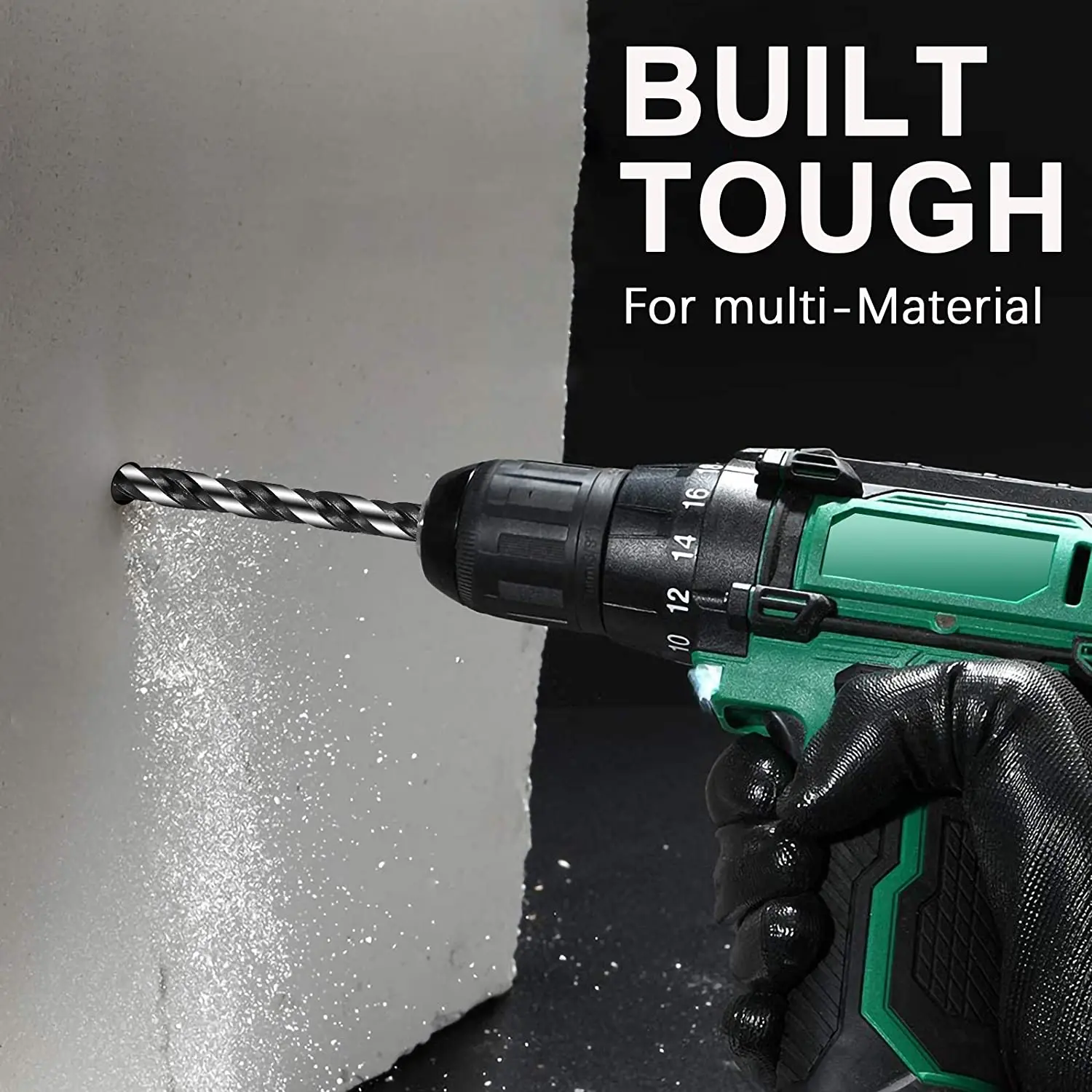 Masonry Drill Bits Set for Tile, Brick, Cement, Concrete, Glass, Plastic, Cinder Block, Wood