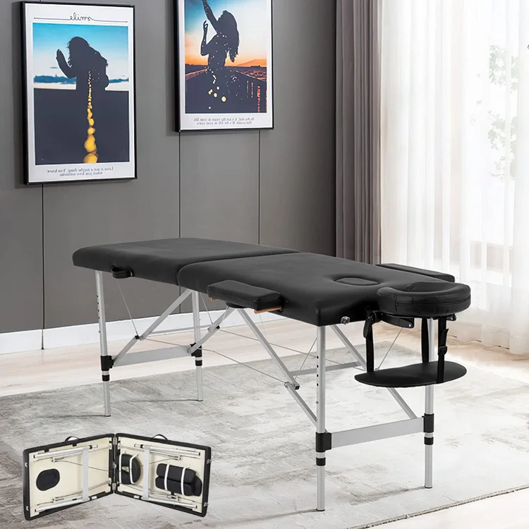 Beauty Salon Lash Bed Memory Foam Topper Wooden Fold Massage Bed Salon Bed Massage Portable Table