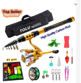 Lowest  Price In Stock Fishing Rod Set 1.5m 1.8m 2.1m 2.4m Telescopic Fishing Rod Set And Accessories