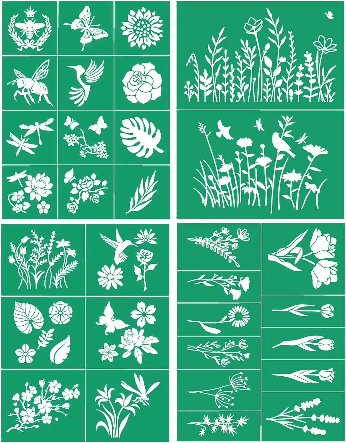 Self Adhesive Silk Screen Stencil Mesh Transfers Reusable Chalk Paste Stencil Paint on Wood, Fabric, Pillow, Wall DIY Home Decor