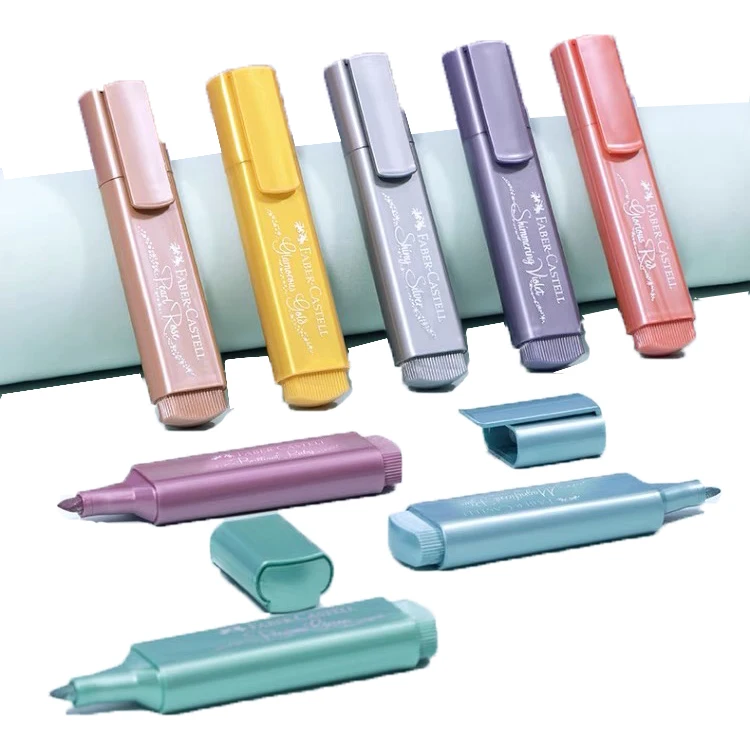 Selling FABER-CASTELL metallic highlighters for students beaded and shining marking pen