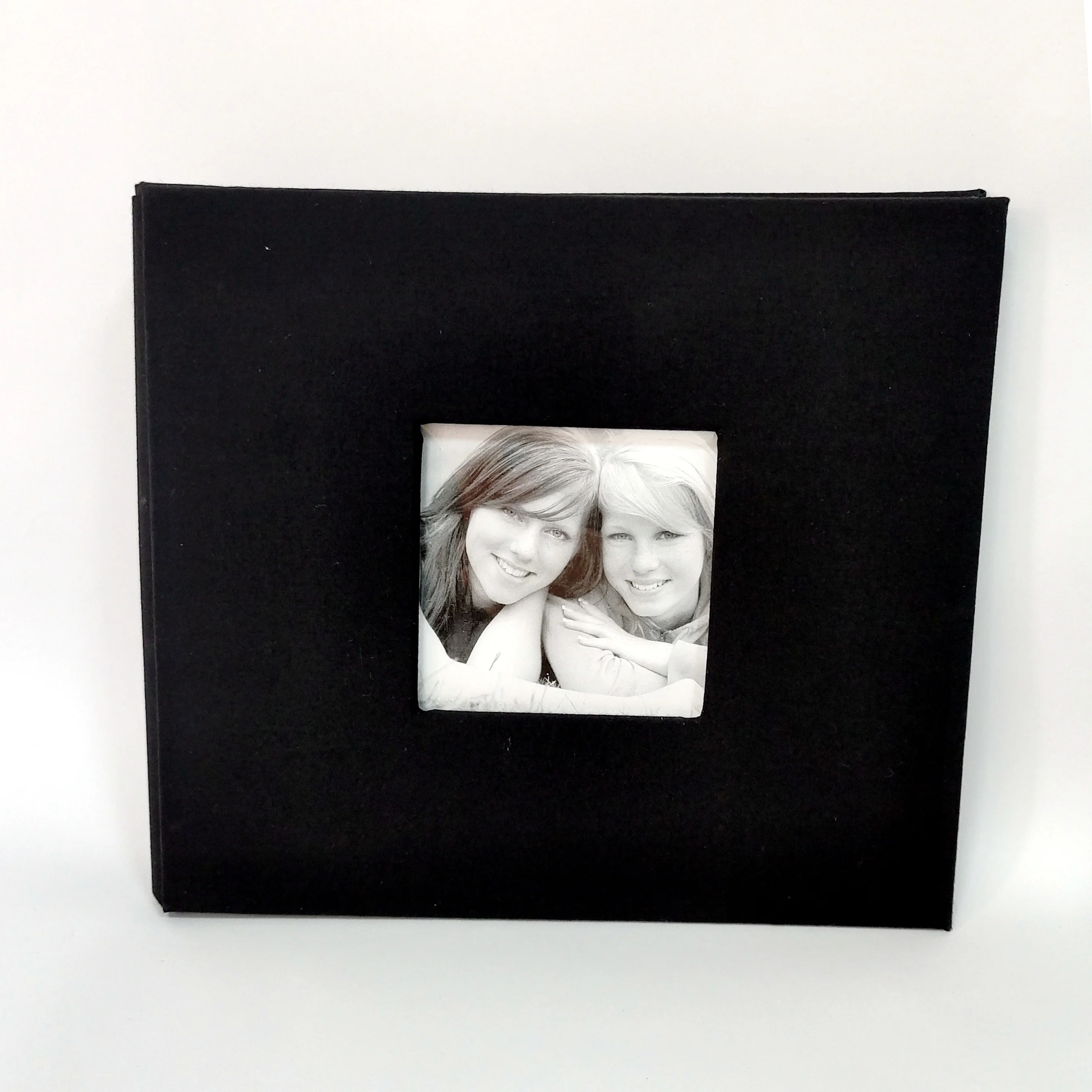 Stocked black fabric screw binding free to add inner pages 8X8 inch photo album