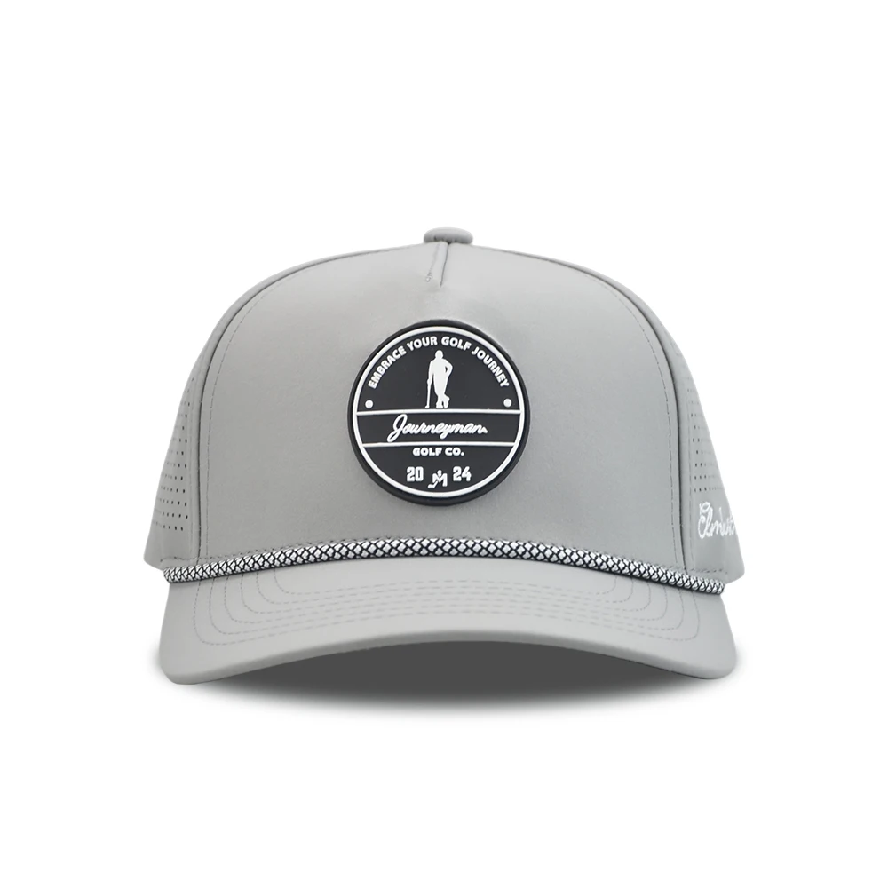 water proof golf hats with custom logo 5 panel snapback hats performance perforated waterproof trucker hats with rope