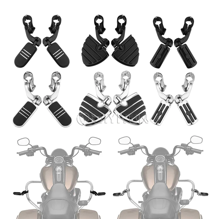 Motorcycle Foot Pegs Pedals Foot Rest for Harley Sportster Softail CVO Suzuki Yamaha Honda Footrest