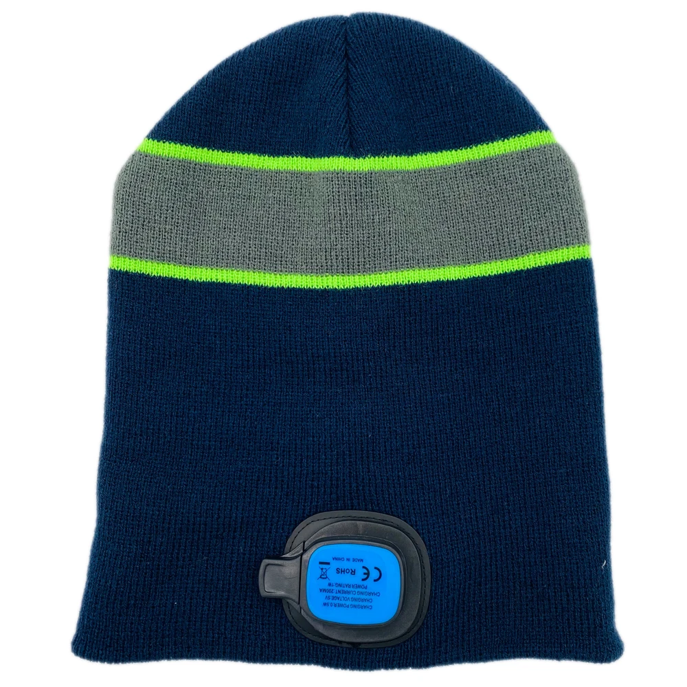 Wholesale Lighting And Flashing Alarm Led Portable Usb Charged New Hat Lamp Led Light Beanie Cap