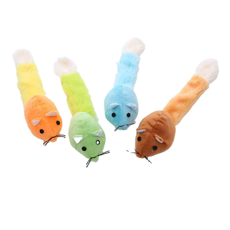 Custom New Design multicolor Cat interactive Toy Soft Plush Mouse Cat Toy With Catnip