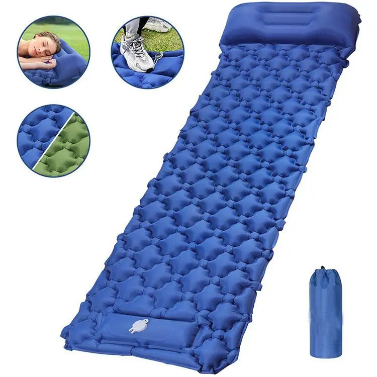 
Compact Ultralight Camping Backpacking Sleeping Air Pad Insulated Inflatable Camping Mat Sleeping Pad With Pillow 