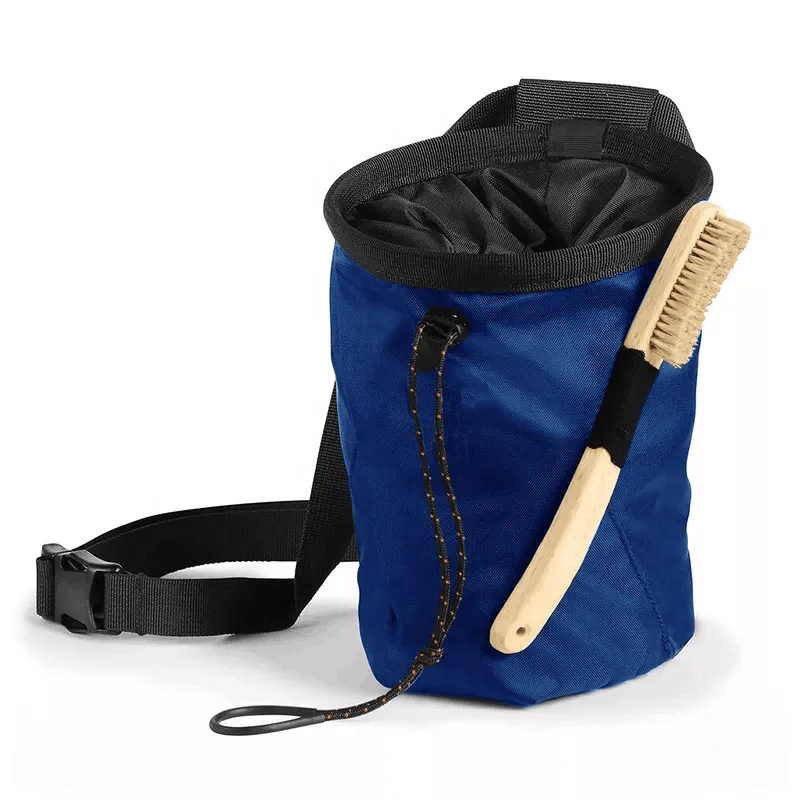 chalk bag for rock climbing with carabiner, triathlon sport chalk bag wth detachable strap,rock climbing bag