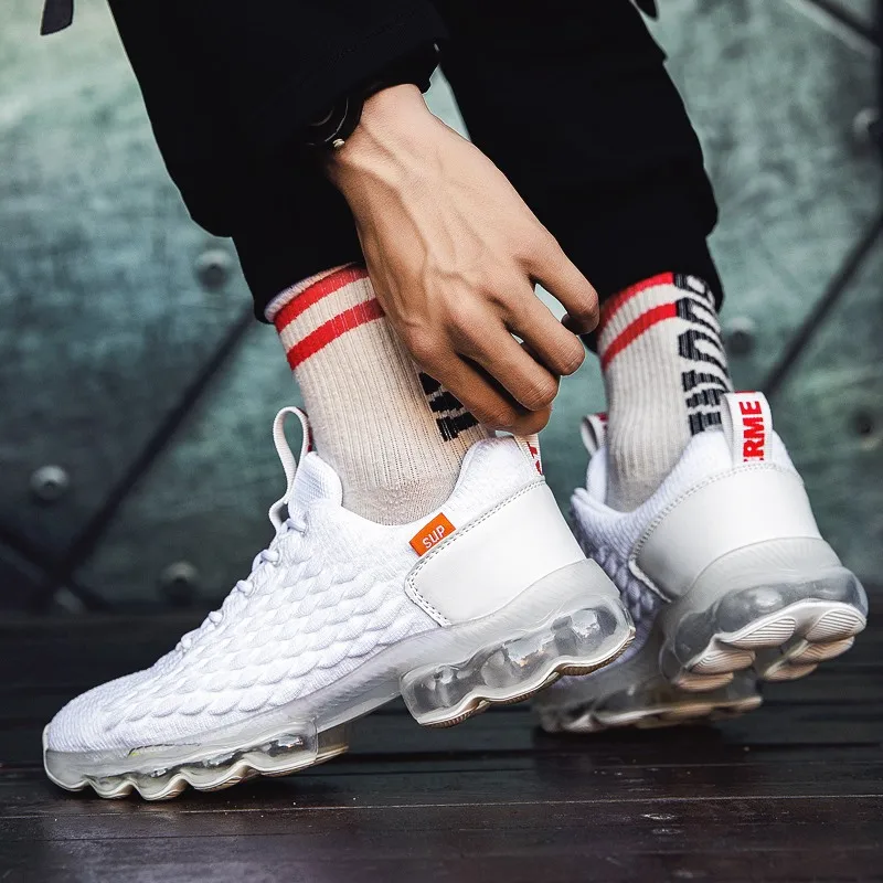 Sneaker Manufacturer Latest Comfortable Fashion Transparent Sole White Sneakers Black Casual Shoes For Men