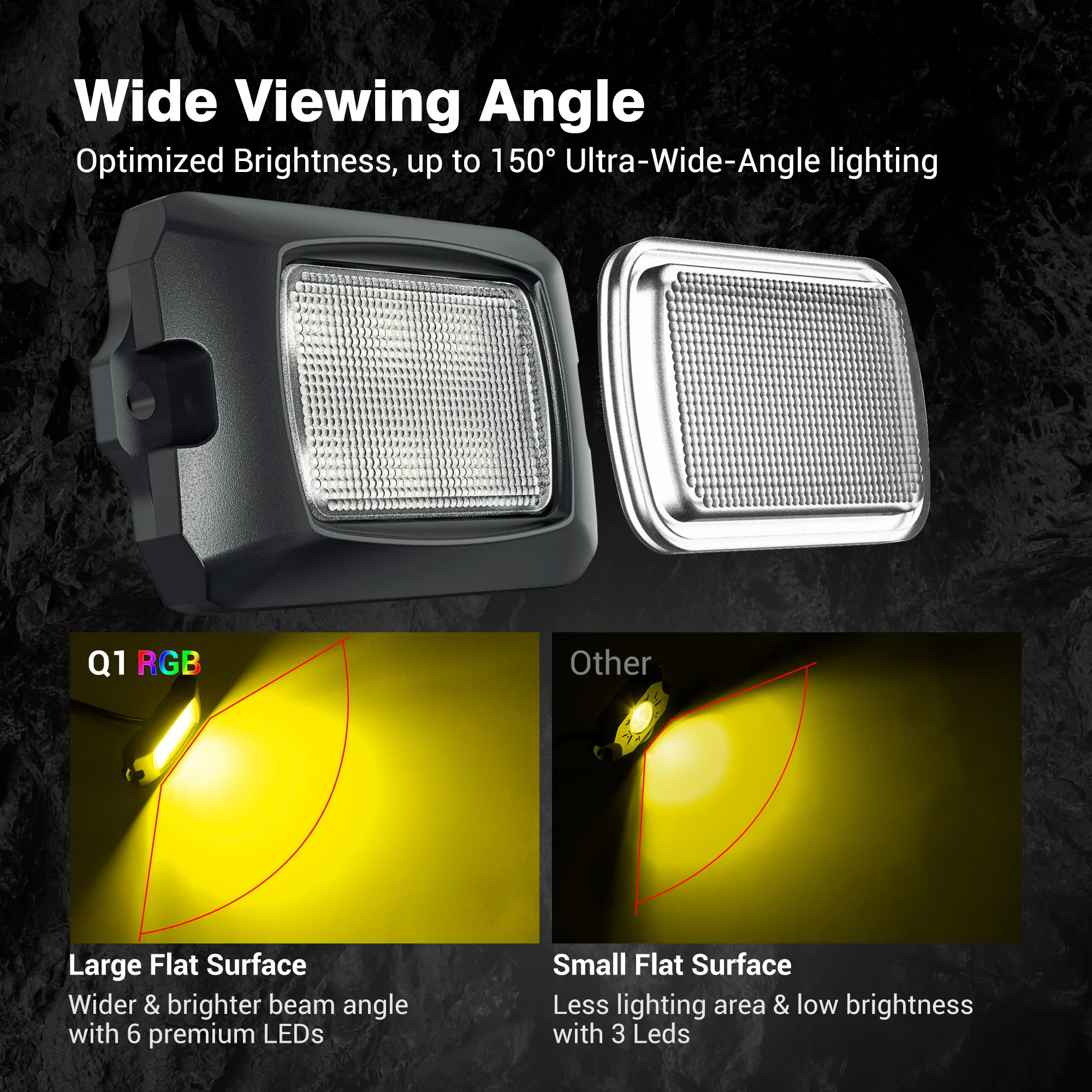 MICTUNING Q1 RGB светодио дный рок-свет-4 стручки многоцветные светящиеся неоновые огни приложение дистанционное управление для SUV ATV SUV пикап offraod