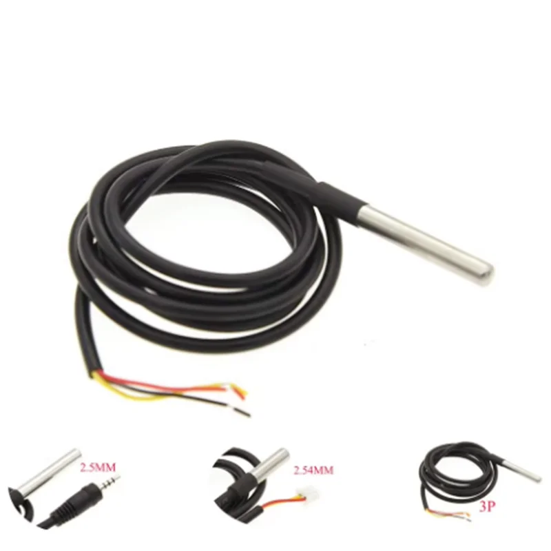 Stainless Steel Waterproof DS18b20 12/3/5M Thread Temperature Probe Temperature Sensor 18B20 Cable