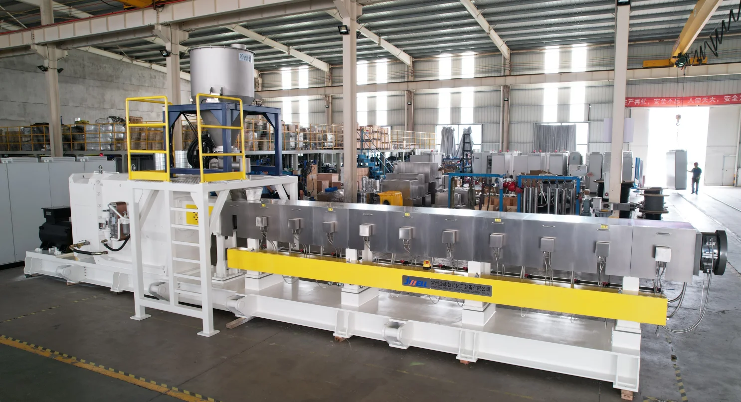 CJWS-135 Plus Double screw extruder EVA POE solar film extrusion line Photovoltaic film extruder