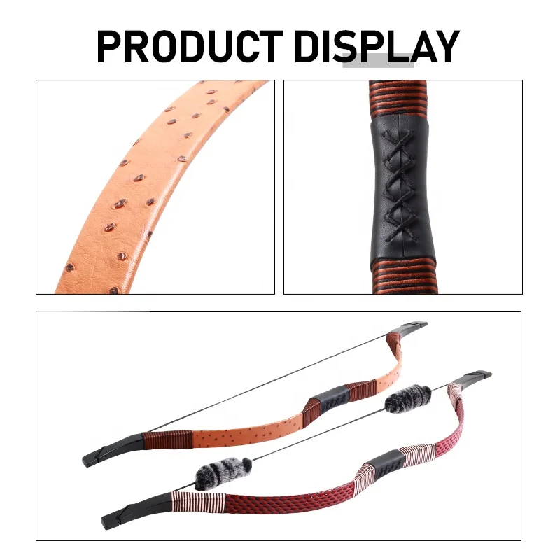 SPG Archery Traditional Bow Kid Recurve Hunting Bows and Arrow Set 12 lbs Chinese Handmade Wooden Laminate Outdoor Sport Longbow