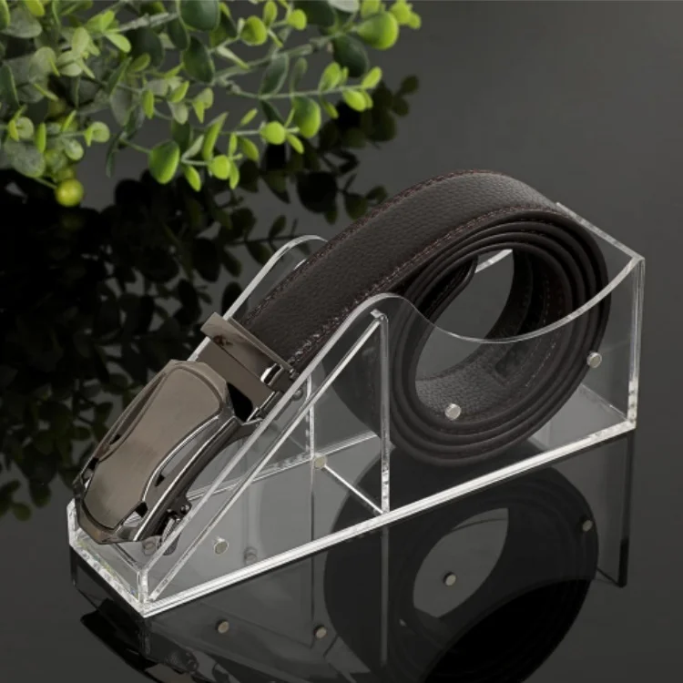 Perfume Simple Clear Acrylic Belt Storage Holder Belt Case with Magnet on Side for Tie and Bow Tie Acrylic Display Holder