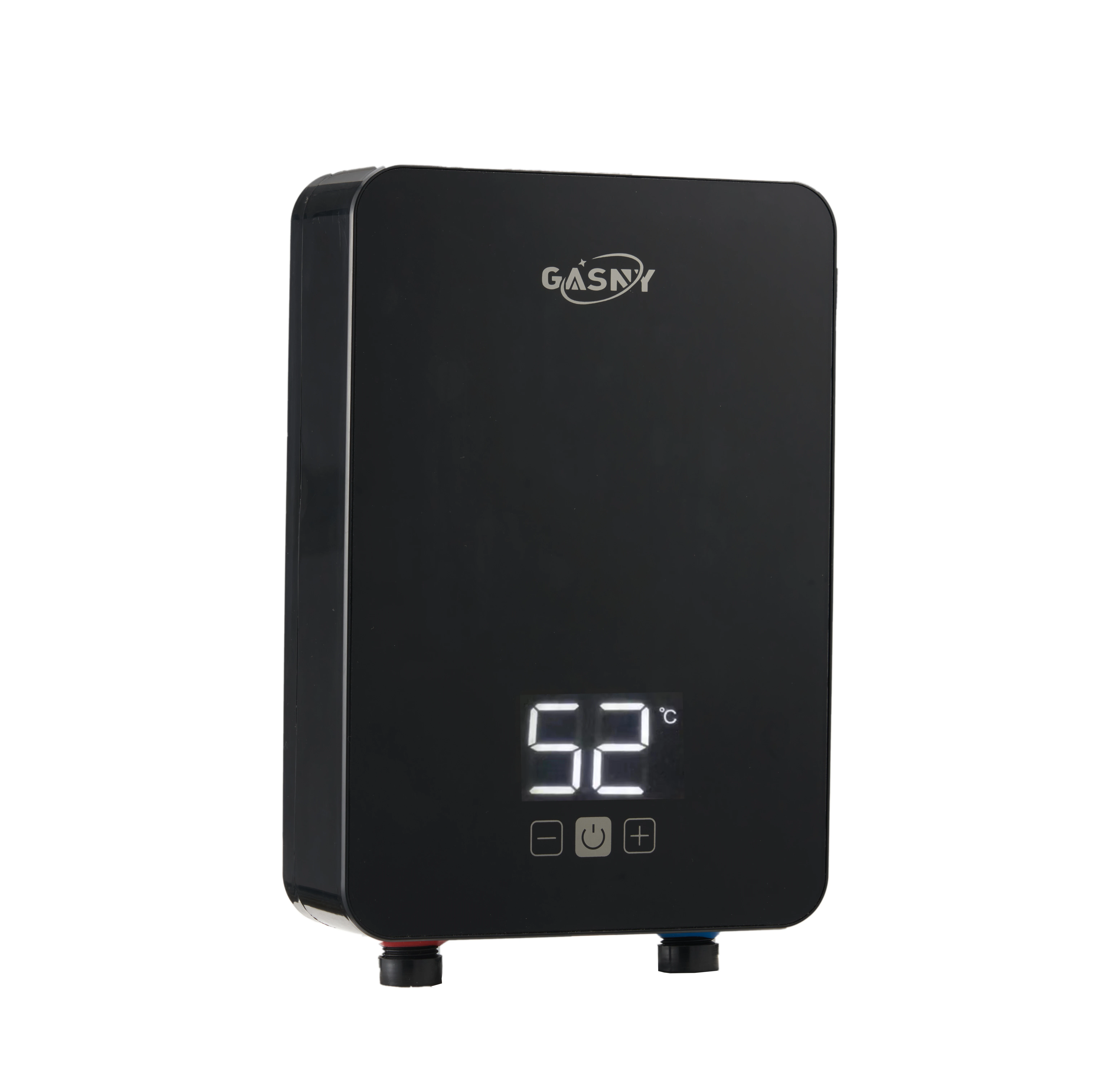 Low water pressure start square glass shell 6000w touch screen smart hot water supply instant electric water heater