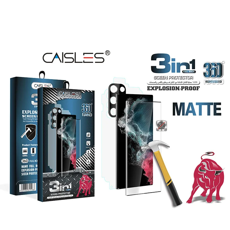 Transparent anti-fingerprint matte 3 in 1 screen 3d protector camera lens film for huawei