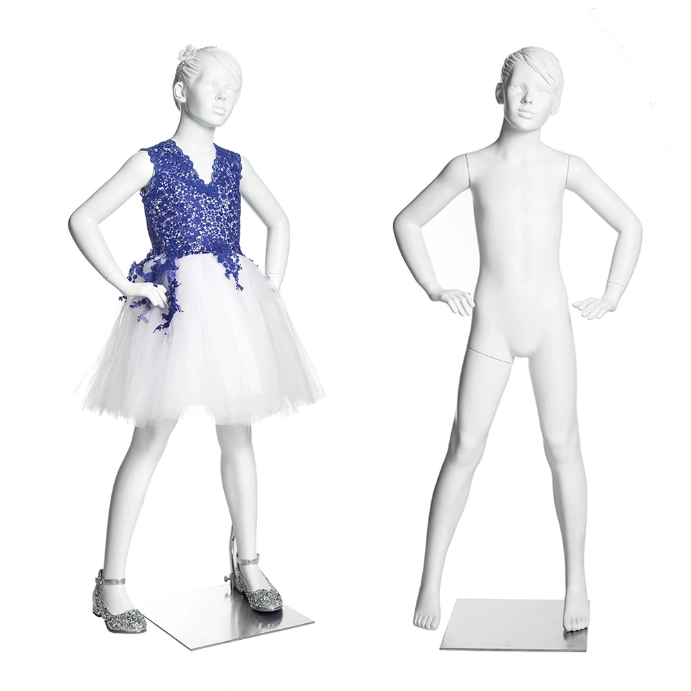 Child Dummy Tony-2 Fashion Girl Dress Display Children Model Full Body White Fiberglass Young Girls Mannequin
