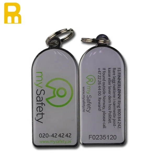 Wholesale Cheap Serial ID number Key Chain QR Code Key Tag Barcode Key Fobs With 15mm Key Ring
