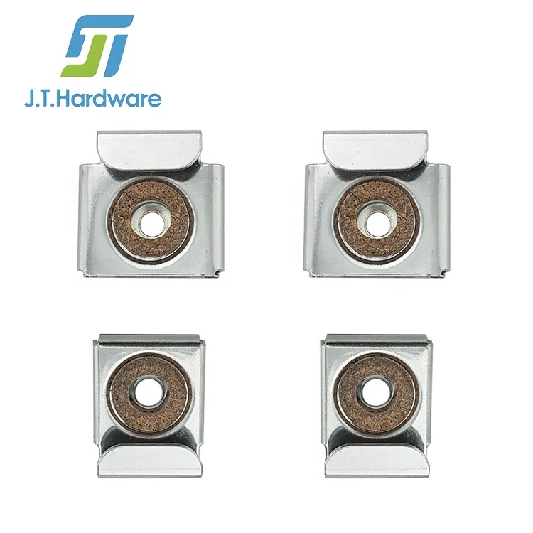 Stainless Steel Mirror Clamp Holder Cork Pad  Wall Mounted Spring Load Mirror Clip