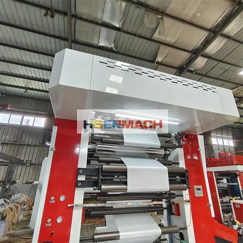 High speed CI central impression press plastic non woven water based ink paper roll to roll flexo printing machine 6 color