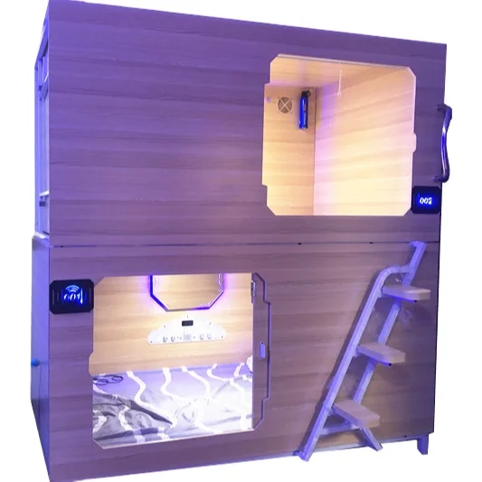 WIMI Sleeping Bed Wooden japanese pod space capsule hostel beds capsule bunk bed sleeping pods