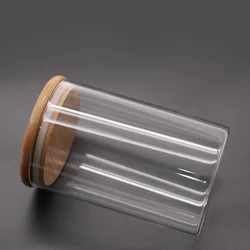 Popular Widely used Kitchen multigrain storage glass jar  with bamboo lid