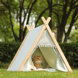 New design Detachable Pet kennel semi closed pet beds cats nest pet teepee tent dog house