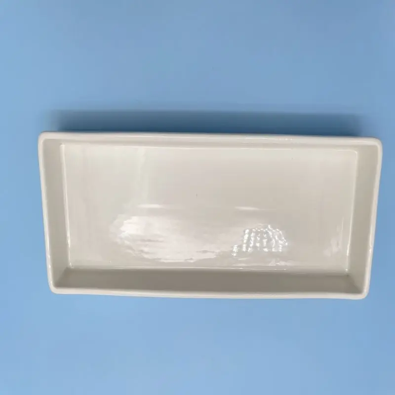 Ceramic serving tray Design Home Hotel Restaurant Custom Food Grade Food Tray for square shape white color