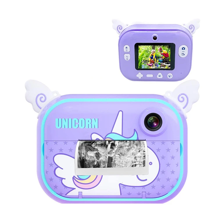 Unicorn Compact Digital Instant Print Camera Mini Thermal Photo Printer 1080 HD Video Recorder