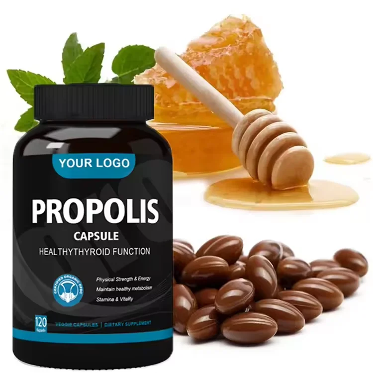 Best price OEM bee propolis softgel capsules 100% Natural 5:1 1000mg supplement bee propolis capsules