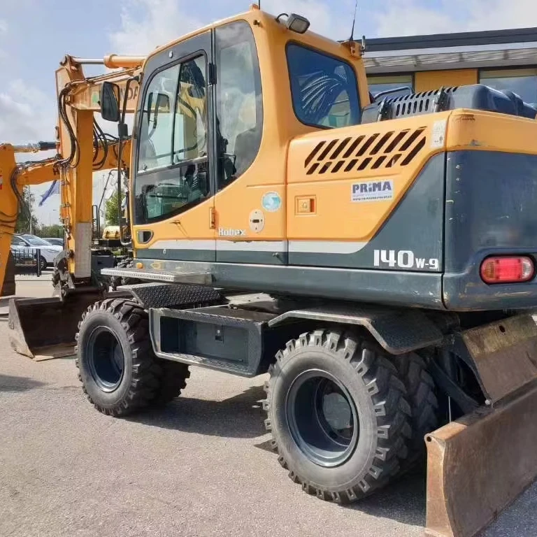 Second hand HYUNDAI 140 w-9wheel excavator original South Korea powerful low price HW140 150 160 170 W new price for sale