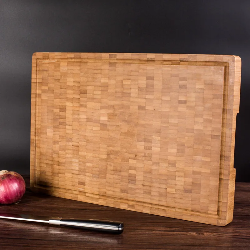 
Extra Large Reversible Organic Customer Bamboo Cutting Board with Juice Groove - Best Kitchen Chopping Board 