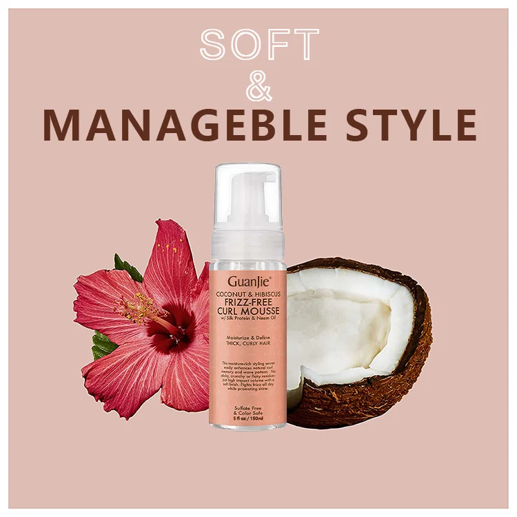 Hair Foam Mousse for Curly Unisex Hair Styling Curly Hair Products Amino Acid Strong Hold All Ages Molding/shaping