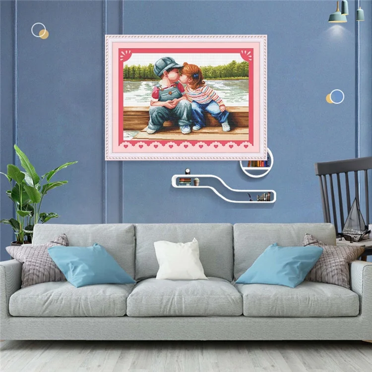 
Wholesale Handmade Embroidery Beginner Kits Red Wine Painting Home Decoration Cross-stitch Kits 