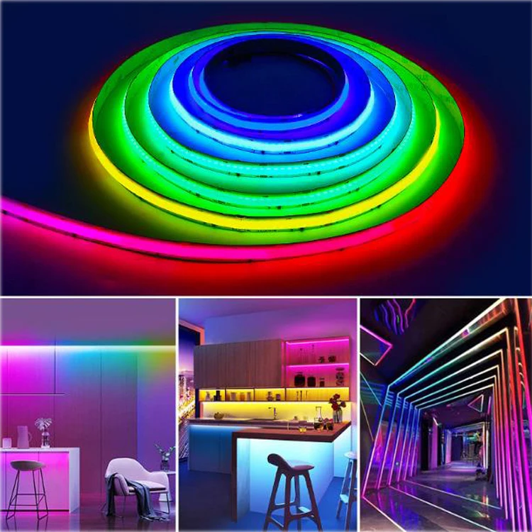 Chasing Google home Alexa APP music voice control individually addressable 720 LEDs 24VDC  RGB COB LED strips for Christmas