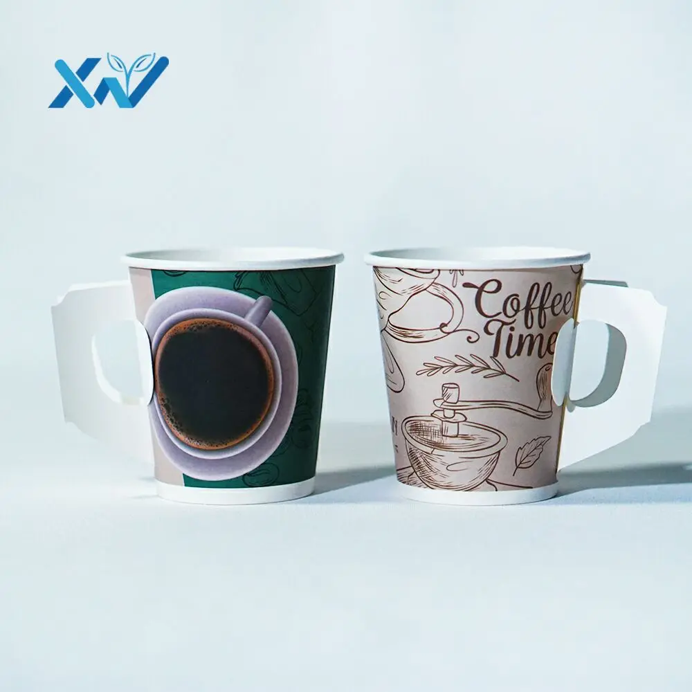 Custom Eco Cups 8 12 16oz for Hot Drinks Disposable Paper Cup with PE Paint Coat Reusable for Tea Water Soda with Custom Logo