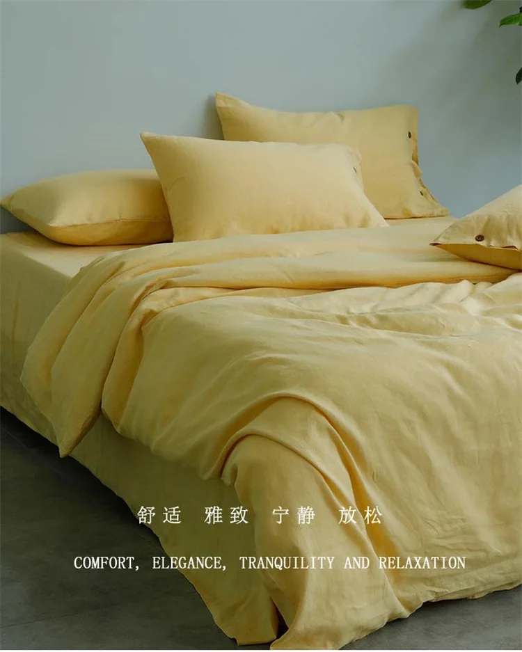 Soft Washed OEKO-TEX100% Hemp Duvet Cover Set for OEM Order