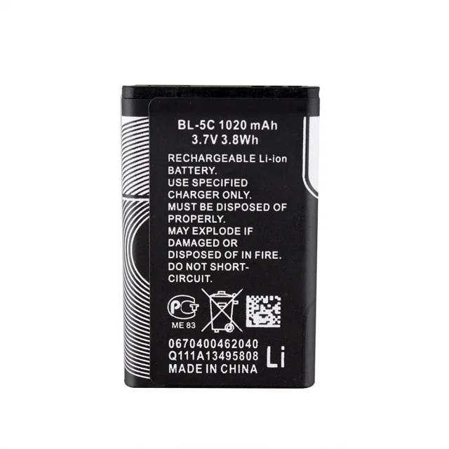  Высокое качество 3 7 v 1020 мА/ч BL-5C для Nokia 1000 1010 1108 1208 bl 5c